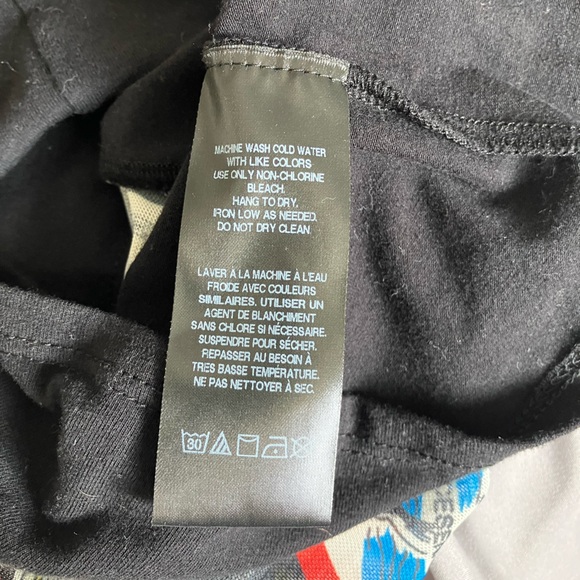 Silence + Noise Black and Multicolor Graphic Cowl Neck Top - Picture 4 of 5